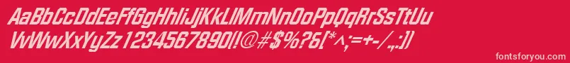 FacetextraboldXxitalicRegular Font – Pink Fonts on Red Background
