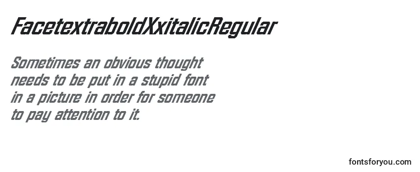 Шрифт FacetextraboldXxitalicRegular