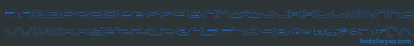 フォントTaskforceCondensedOutline – 黒い背景に青い文字