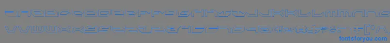 フォントTaskforceCondensedOutline – 灰色の背景に青い文字
