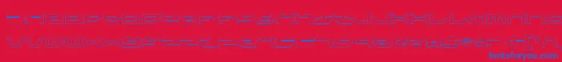 フォントTaskforceCondensedOutline – 赤い背景に青い文字