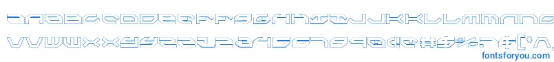TaskforceCondensedOutline-Schriftart – Blaue Schriften auf weißem Hintergrund