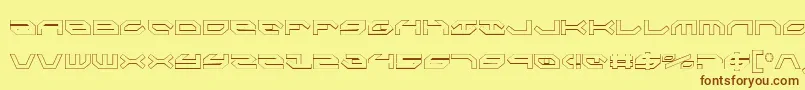 フォントTaskforceCondensedOutline – 茶色の文字が黄色の背景にあります。