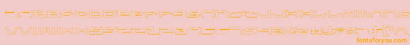 TaskforceCondensedOutline-fontti – oranssit fontit vaaleanpunaisella taustalla