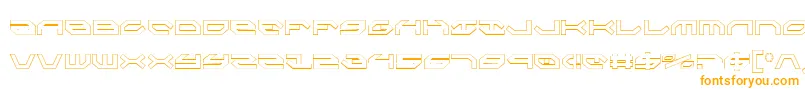 TaskforceCondensedOutline-Schriftart – Orangefarbene Schriften auf weißem Hintergrund