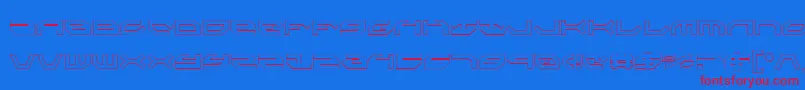 フォントTaskforceCondensedOutline – 赤い文字の青い背景