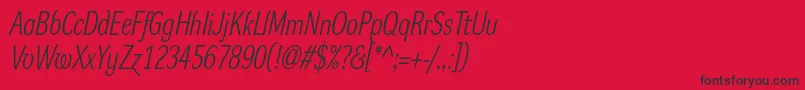 DynagrotesklcItalic Font – Black Fonts on Red Background