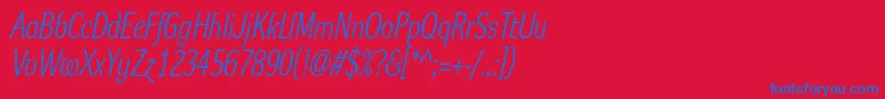 DynagrotesklcItalic Font – Blue Fonts on Red Background