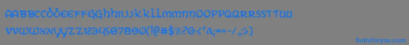 フォントEringobraghc – 灰色の背景に青い文字