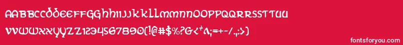 フォントEringobraghc – 赤い背景に白い文字