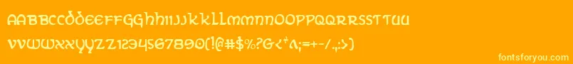 フォントEringobraghc – オレンジの背景に黄色の文字