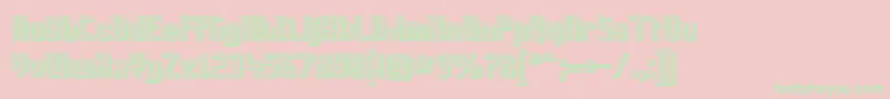 フォントPrusbo – ピンクの背景に緑の文字