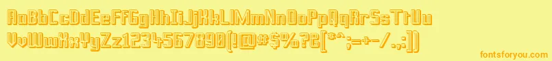 フォントPrusbo – オレンジの文字が黄色の背景にあります。