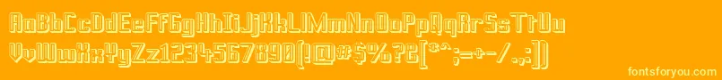 Prusbo Font – Yellow Fonts on Orange Background