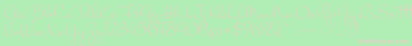Fonte MrsBlackfort – fontes rosa em um fundo verde