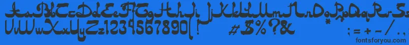 Asylbekm20dastan.Kz Font – Black Fonts on Blue Background