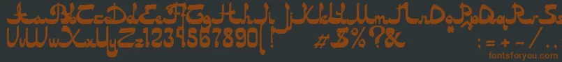 Шрифт Asylbekm20dastan.Kz – коричневые шрифты на чёрном фоне