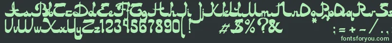 Asylbekm20dastan.Kz Font – Green Fonts on Black Background