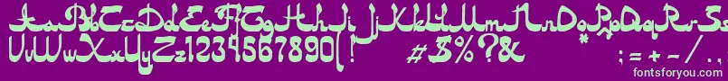 Asylbekm20dastan.Kz-Schriftart – Grüne Schriften auf violettem Hintergrund