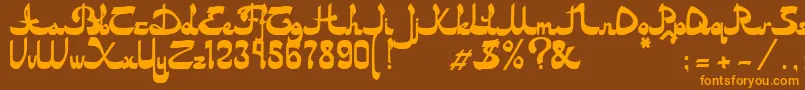 Asylbekm20dastan.Kz Font – Orange Fonts on Brown Background