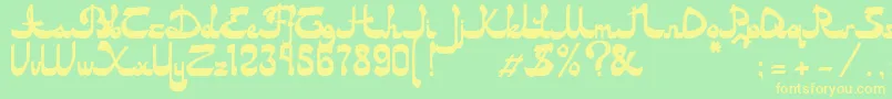 Asylbekm20dastan.Kz Font – Yellow Fonts on Green Background