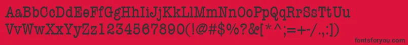 Fonte ItcAmericanTypewriterLtCondensed – fontes pretas em um fundo vermelho