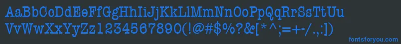 ItcAmericanTypewriterLtCondensed Font – Blue Fonts on Black Background