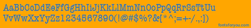 ItcAmericanTypewriterLtCondensed Font – Blue Fonts on Orange Background