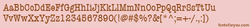 フォントItcAmericanTypewriterLtCondensed – ピンクの背景に茶色のフォント