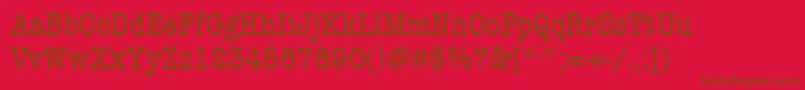Police ItcAmericanTypewriterLtCondensed – polices brunes sur fond rouge