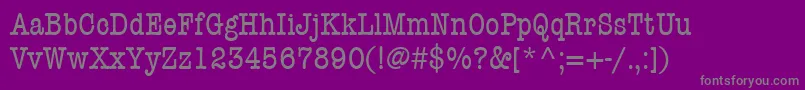Police ItcAmericanTypewriterLtCondensed – polices grises sur fond violet
