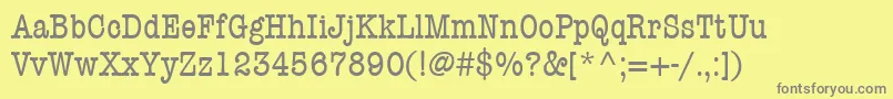 Шрифт ItcAmericanTypewriterLtCondensed – серые шрифты на жёлтом фоне