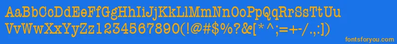 ItcAmericanTypewriterLtCondensed Font – Orange Fonts on Blue Background