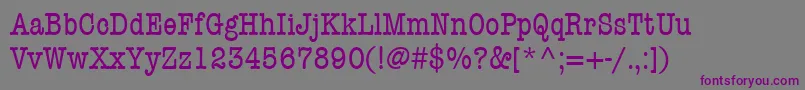 Fonte ItcAmericanTypewriterLtCondensed – fontes roxas em um fundo cinza