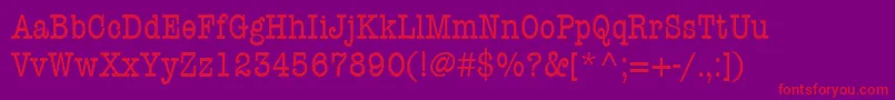 ItcAmericanTypewriterLtCondensed Font – Red Fonts on Purple Background