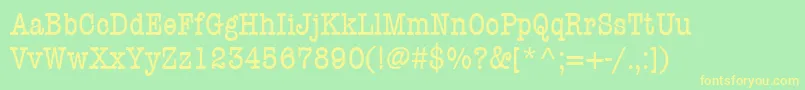 ItcAmericanTypewriterLtCondensed-Schriftart – Gelbe Schriften auf grünem Hintergrund