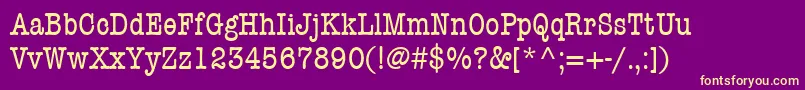 フォントItcAmericanTypewriterLtCondensed – 紫の背景に黄色のフォント