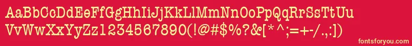 ItcAmericanTypewriterLtCondensed Font – Yellow Fonts on Red Background