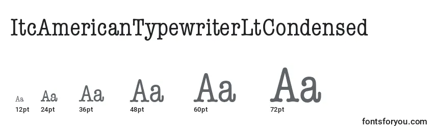 ItcAmericanTypewriterLtCondensed Font Sizes