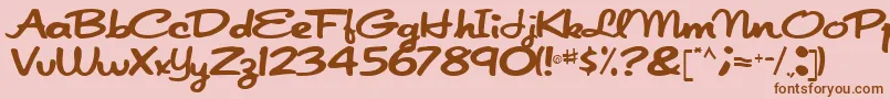 Japanscript911Regular Font – Brown Fonts on Pink Background