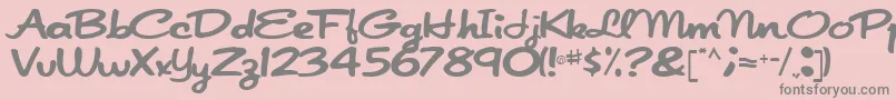 Japanscript911Regular-Schriftart – Graue Schriften auf rosa Hintergrund