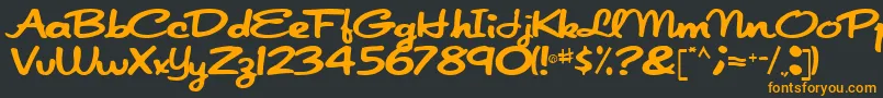 Czcionka Japanscript911Regular – pomarańczowe czcionki na czarnym tle