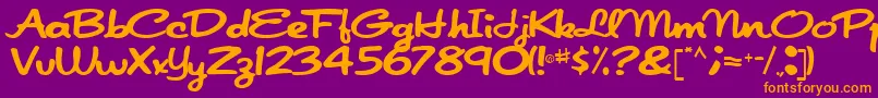 Japanscript911Regular Font – Orange Fonts on Purple Background