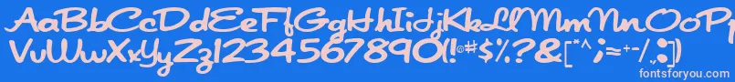 Japanscript911Regular Font – Pink Fonts on Blue Background