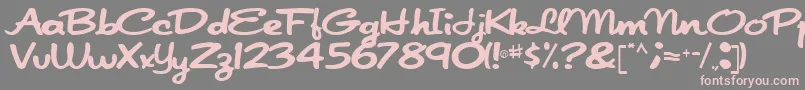 Fonte Japanscript911Regular – fontes rosa em um fundo cinza