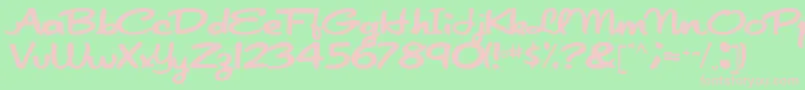 Japanscript911Regular Font – Pink Fonts on Green Background