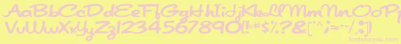 Japanscript911Regular Font – Pink Fonts on Yellow Background