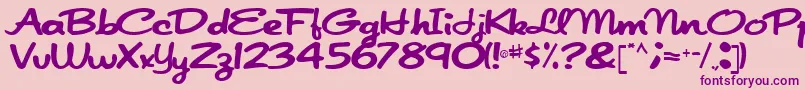 Fonte Japanscript911Regular – fontes roxas em um fundo rosa