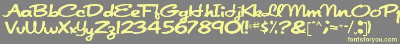 Japanscript911Regular Font – Yellow Fonts on Gray Background