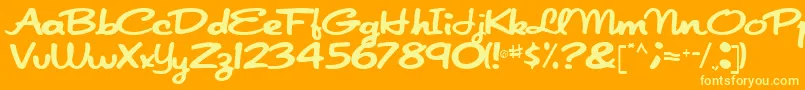 Japanscript911Regular Font – Yellow Fonts on Orange Background